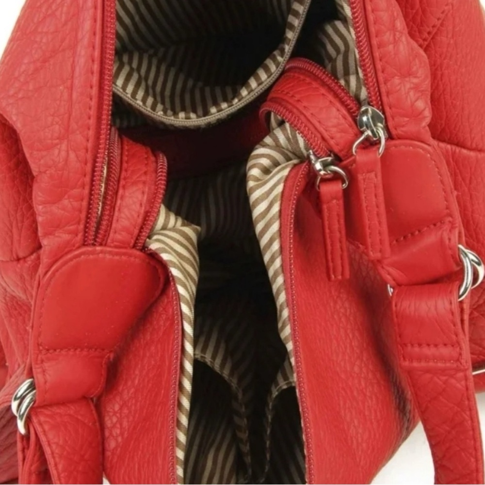 Ampere creations Vegan Brick red 3n1 back pack shoulder Hobo Bag cross body ❤️ - Picture 3 of 10